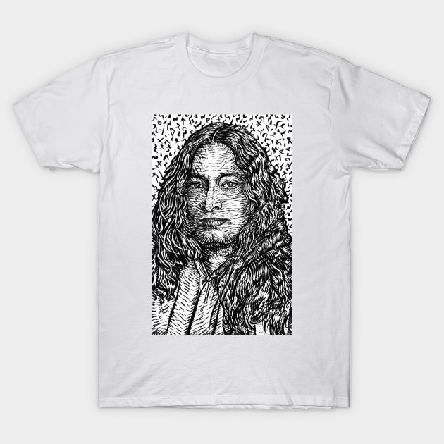 PARAMAHANSA YOGANANDA ink portrait .1 T-Shirt by lautir